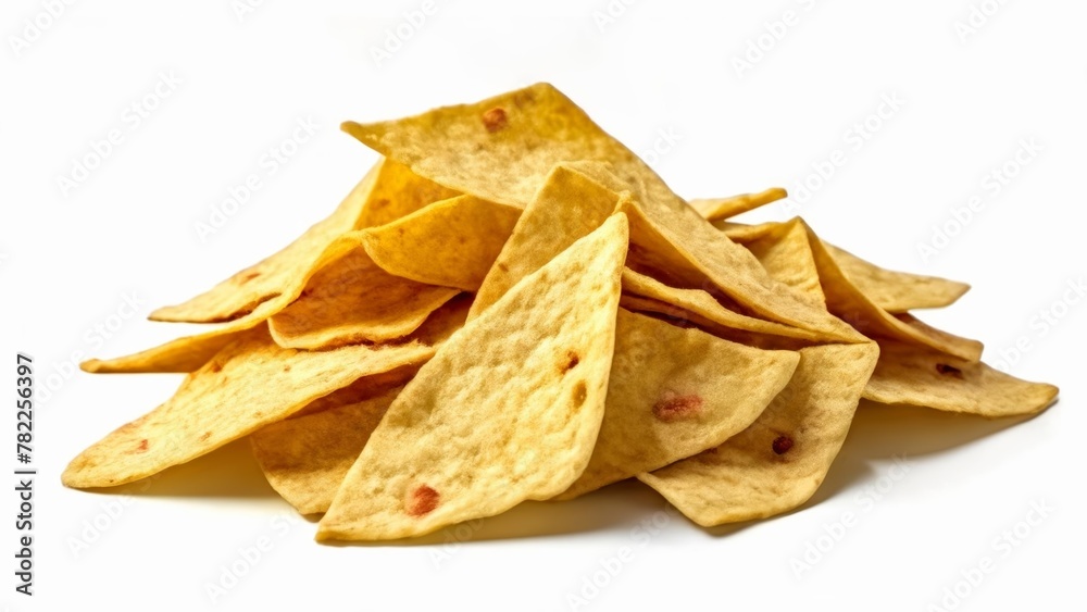  A stack of delicious crispy tortilla chips