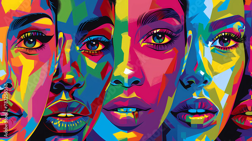 Colorful Illustration of Diverse People