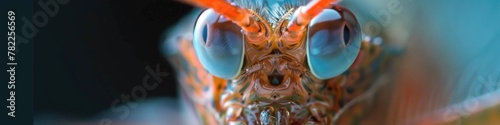 A wide-angle macro view showcasing an insect's gaze