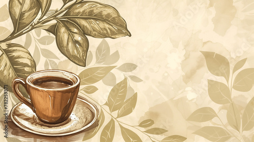 Vintage Botanical Coffee Illustration