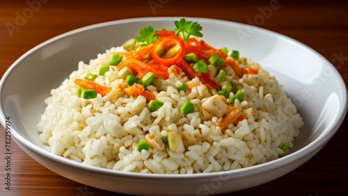  Deliciously seasoned rice with colorful vegetables