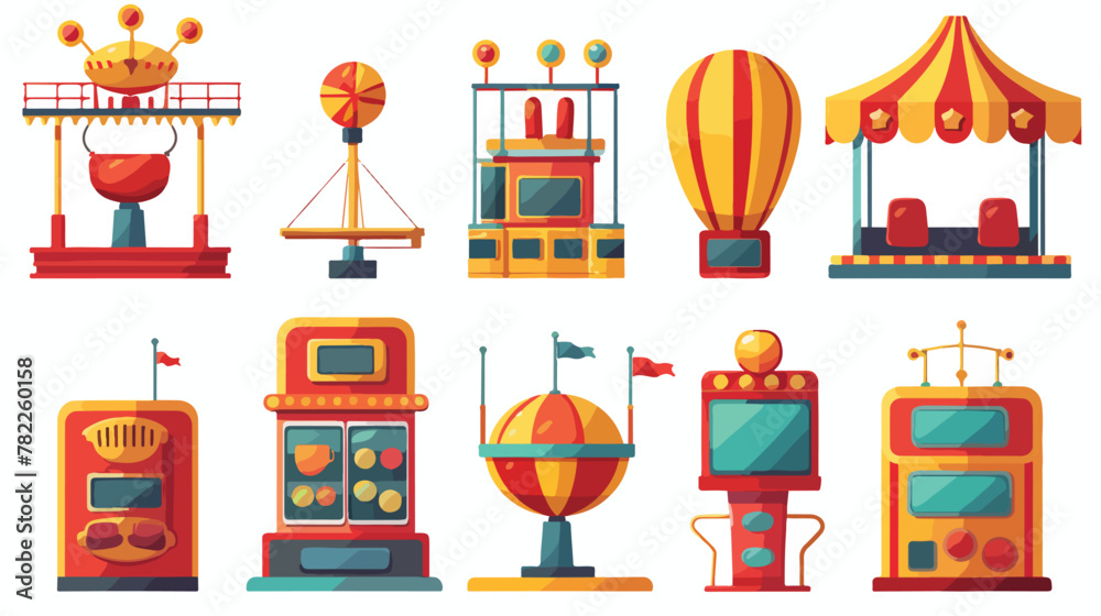 Attraction park devices with slot flat illustration