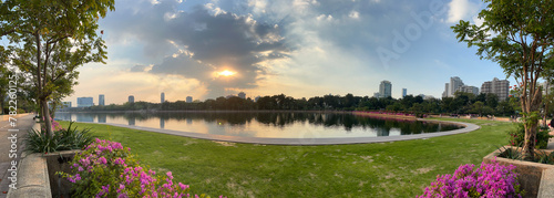 Sunset panorama from the Benchakitti park