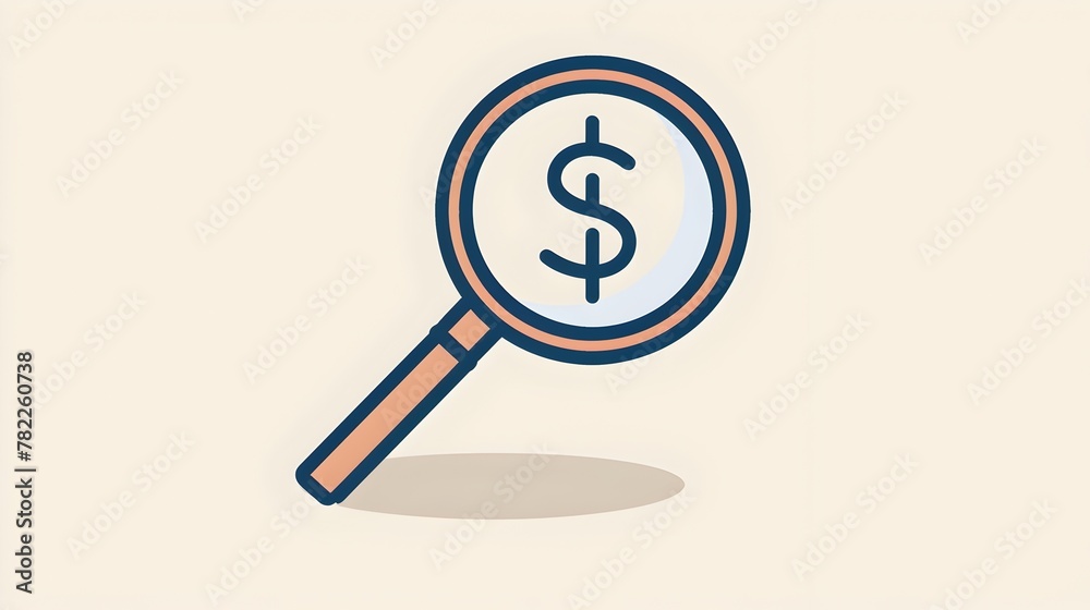 Magnifying Glass Focusing on Dollar Sign for Financial Analysis and Investment Opportunities Magnifying Glass Focusing on Dollar Sign for Financial Analysis and Investment Opportunities