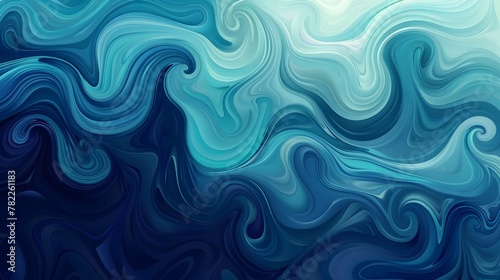 Mesmerizing Fluid Gradients in Turquoise and Midnight Blue Evoke the Allure of Oceanic Depths and Cosmic Expanses