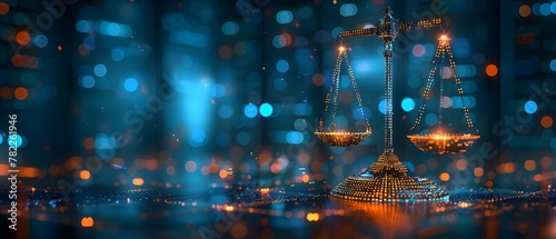 Digital Scales of Justice: The Intersection of Law and Technology. Concept Law, Technology, Digital Justice, Legal Innovation, Ethical Dilemmas