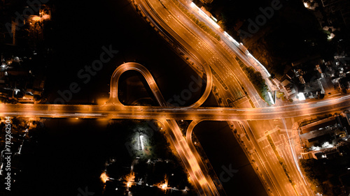 high view of bridge in ho chi minh city vietnam with beautiful light 