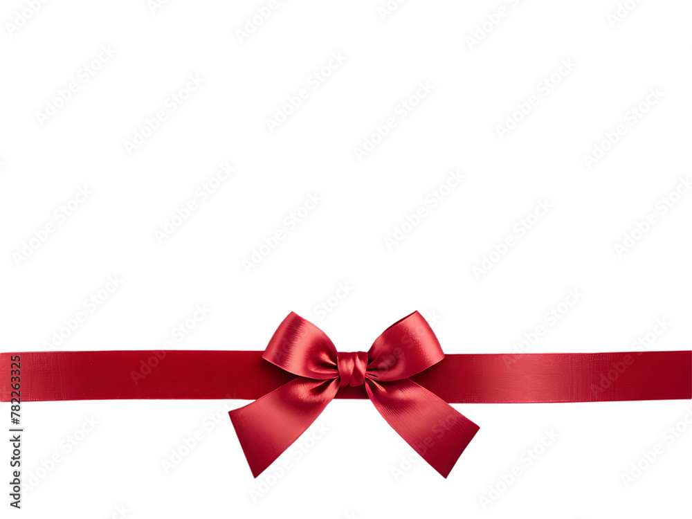 Vibrant red gift ribbon with a bow, perfect for Christmas, birthday, or Valentine's Day celebrations