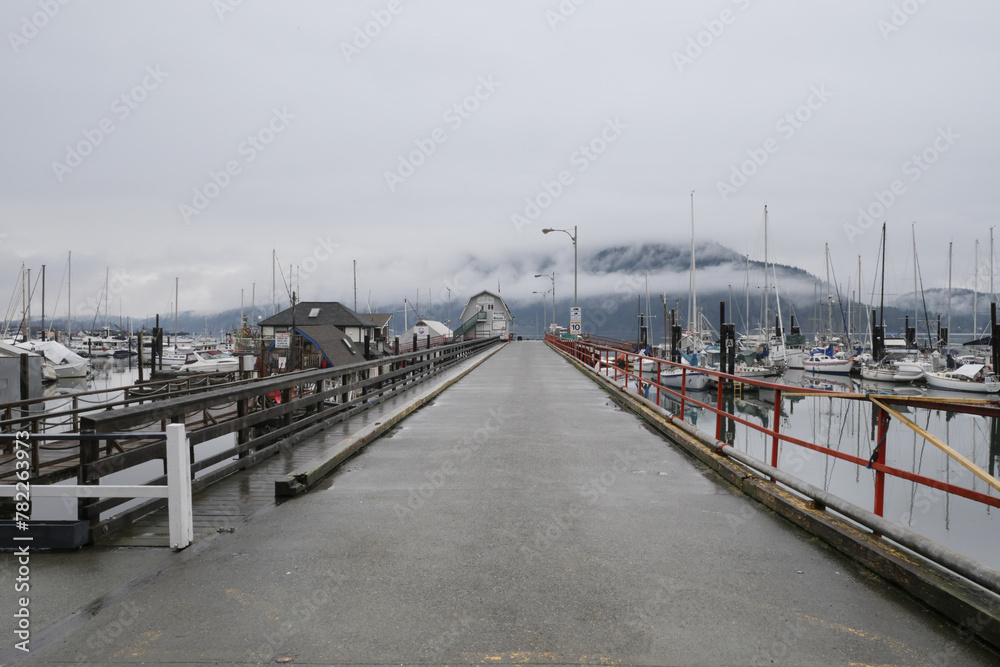 Fishermen's Wharf on Vancouver Island in Cowichan Bay, British Columbia, Canada