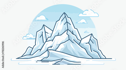 Avalanche icon in outline style on a white backgrou