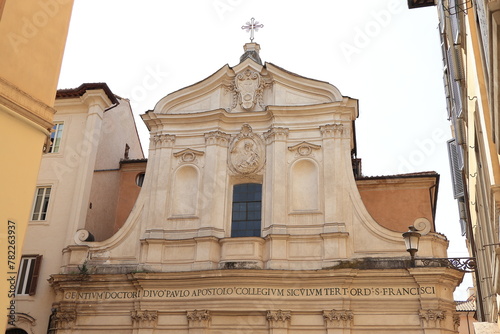 Photography San Paolo alla Regola Church Facade Detail in Rome, Italy