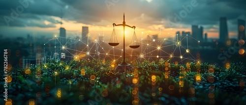 Justice in the Digital Era: Balancing Law with Technology. Concept Technology Ethics, Legal Considerations, Data Privacy, Digital Security, Technological Advancements