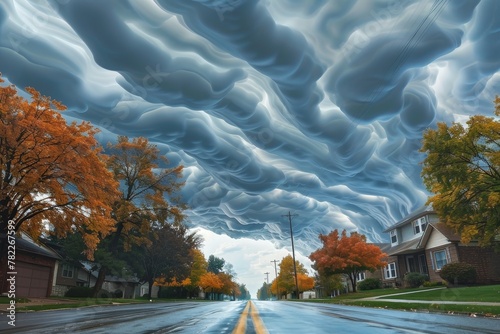 Morning Glory Clouds, Long, tubular clouds that can stretch for hundreds of miles photo