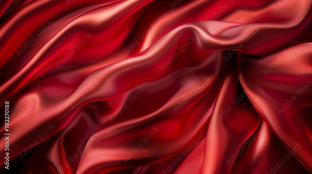 Elegant red satin fabric texture
