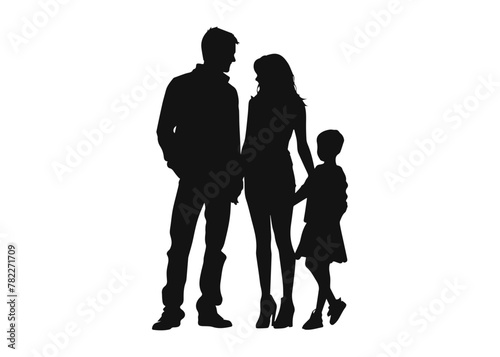 Happy family Silhouette Vector Illustration