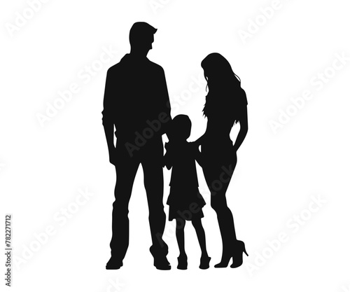 Happy family Silhouette Vector Illustration