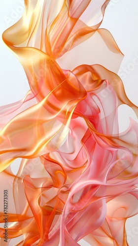 Colorful abstract painting with flowing shapes