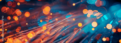 Concept Photo of Colorful Fiber Optic Cable Wires
