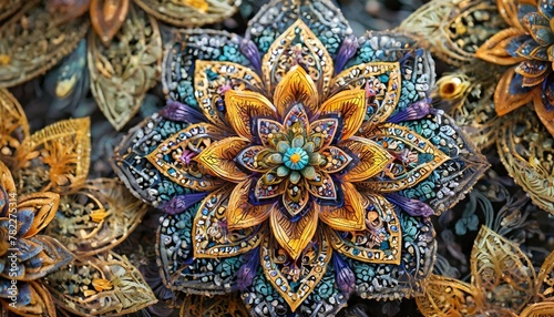 elaborate beautiful art painting  flower seamless patterns  taken background wallpaper