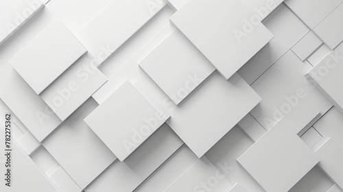 thick white layered paper art. A few larger squares throughout. extremely detailed and realistic, soft drop shadows, octane render, hyperrealistic, © paisorn