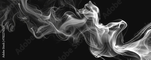 Abstract smoke and fluid art on black background