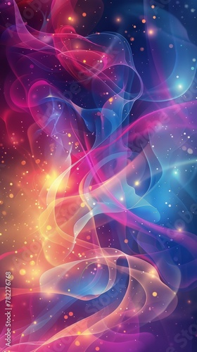 Colorful abstract background with smooth light curves