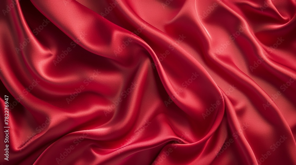 Luxurious red satin fabric texture
