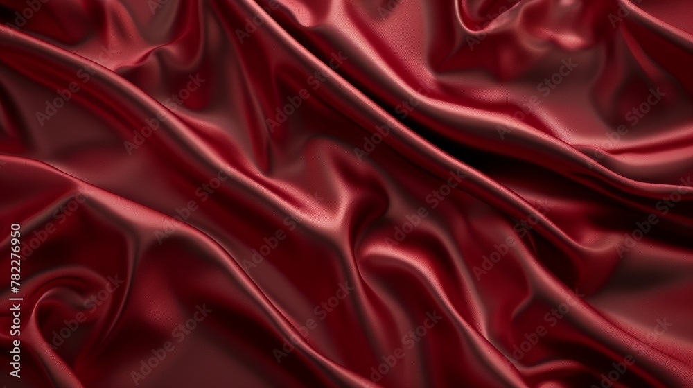 Obraz premium Luxurious red satin fabric with elegant drapes