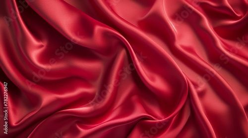 Luxurious red satin fabric texture