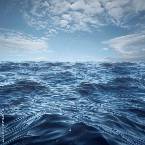 An illustration of the surface of the ocean with the sky above