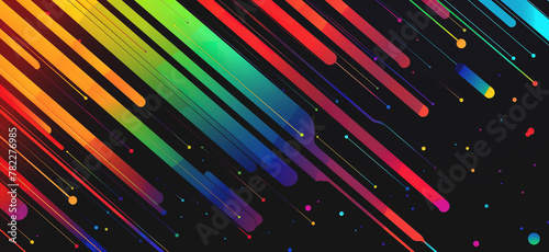 colorful diagonal rainbow stripes on black background pattern  abstract multicolored stylish wallpaper  lgbt colors
