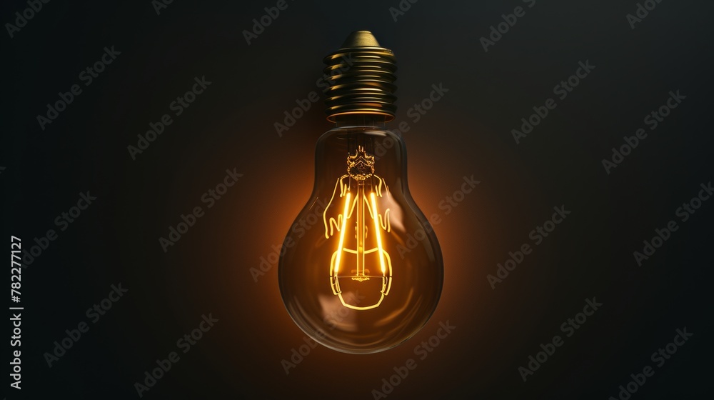 Glowing light bulb on dark background Glowing light bulb on dark background