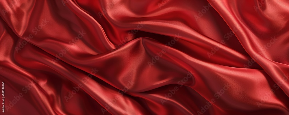 Elegant red satin fabric with smooth waves Elegant red satin fabric with smooth waves