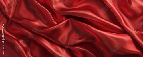 Elegant red satin fabric with smooth waves