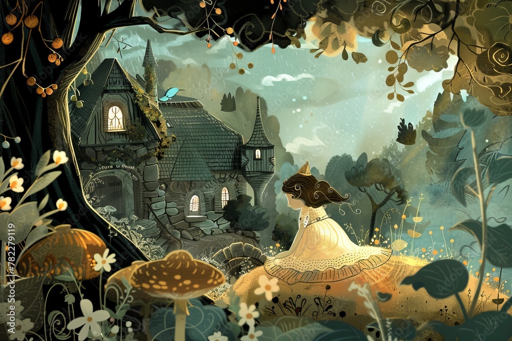 a scene from a beloved fairy tale with a contemporary twist.