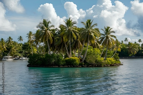 tropical island with palm trees © Usama
