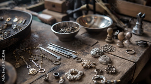 Creative Production of Precious Jewelry. Medieval Workshop