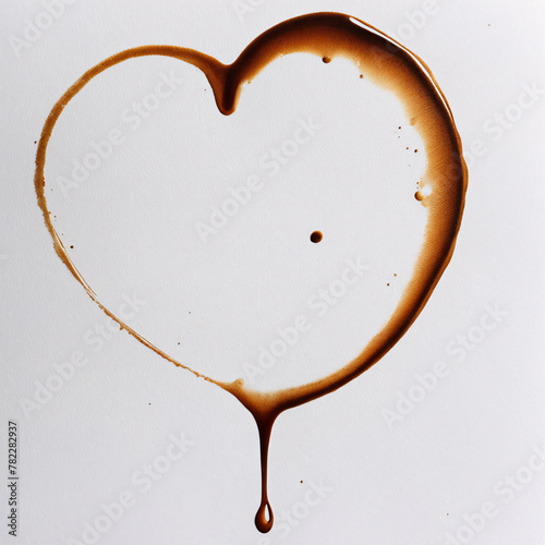 Coffee stain in a heart shape