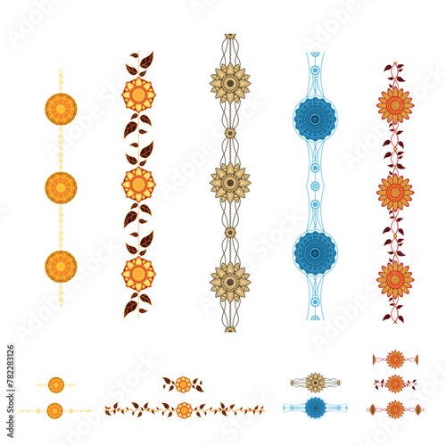 Set of seamless floral frames for use in plots. for design