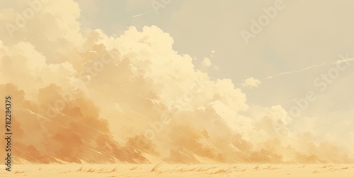 Digital art of sandstorm in the desert
