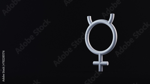 Mercury astrology sign, 3d render.