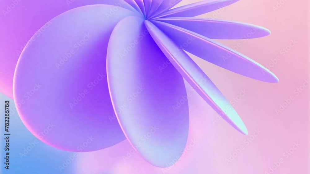 回転する虹色に輝くクリスタルガラスの幾何学模様の3DCG
