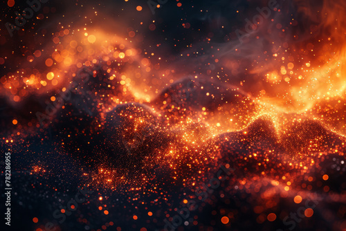 Enchanting Fiery Glitter Sparkle Background with Warm Orange Hues