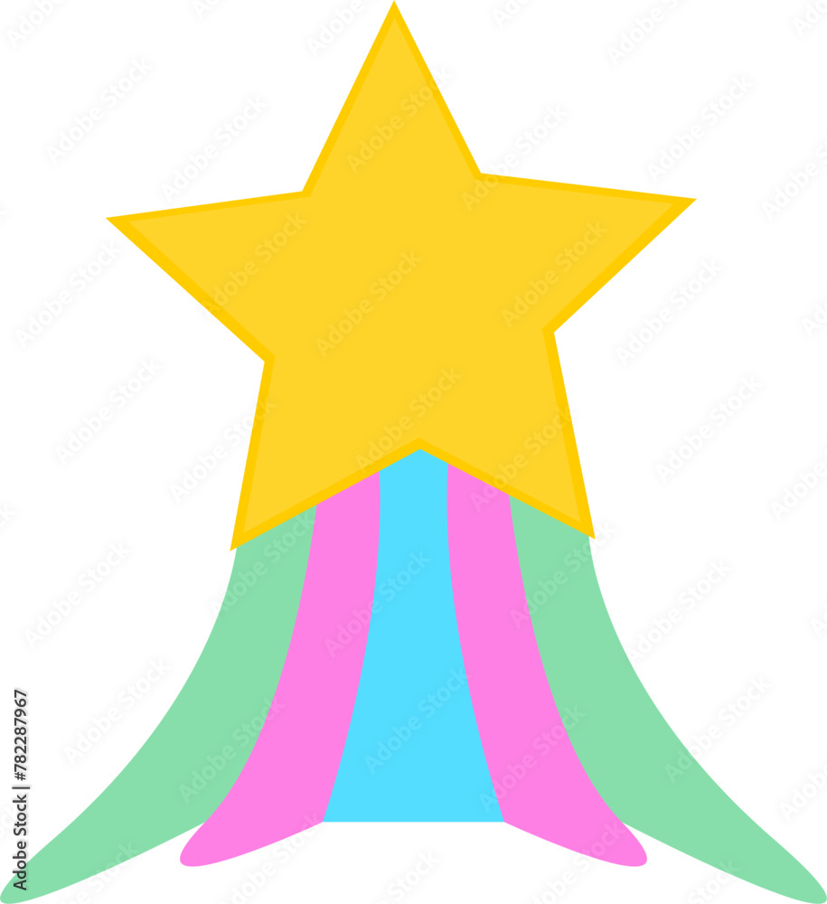 gold star with ribbon vector image or clipart shooting star vector art ...