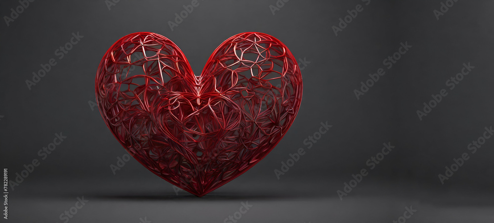 An illustration of the black human heart with a red luminous reflecting. Decorative stylized human heart with vessels, veins and aorta on a dark background. Generative Ai.
An illustration of the black human heart with a red luminous reflecting. Decorative stylized human heart with vessels, veins and aorta on a dark background. Generative Ai.