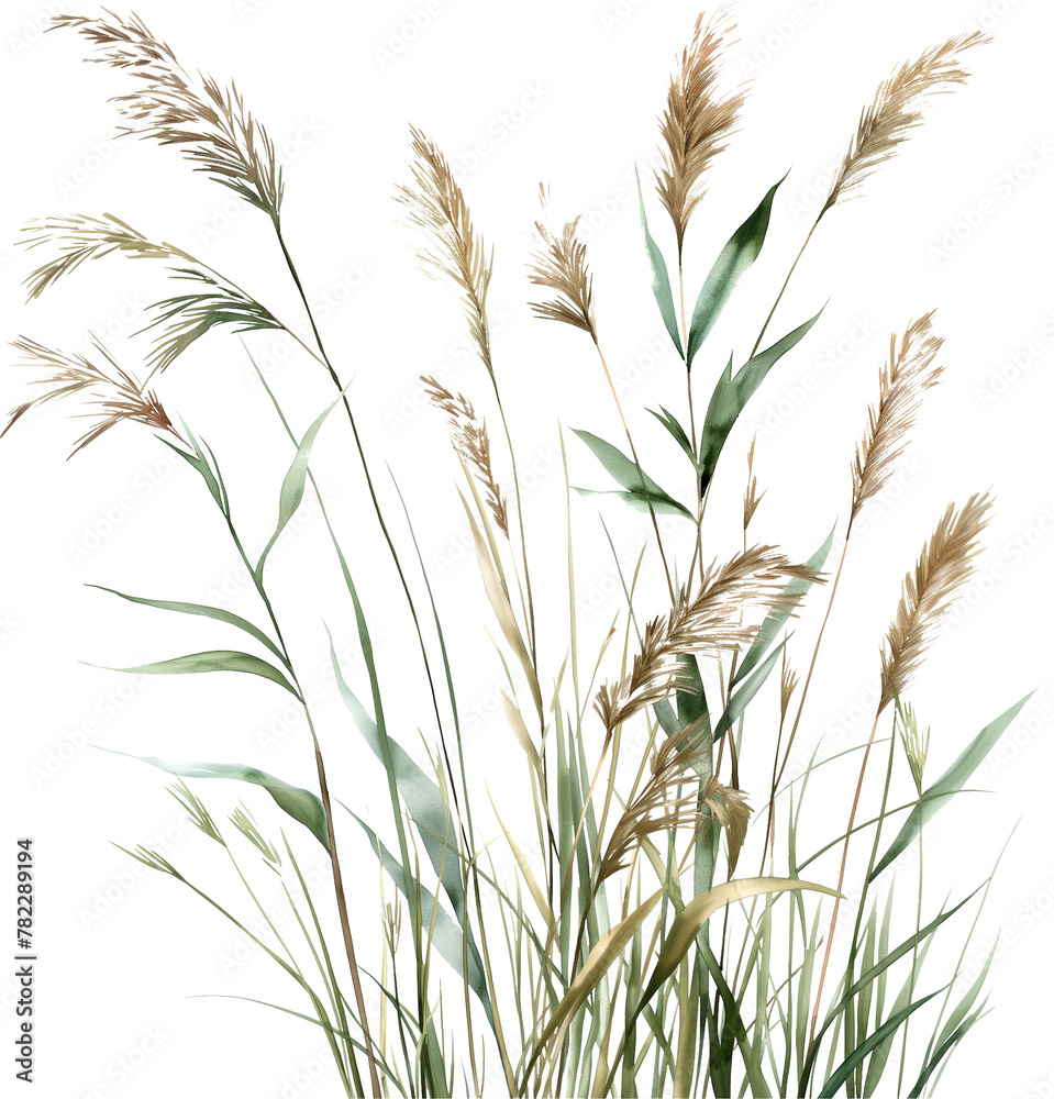 Obraz premium A bunch of tall grasses with some brown tips ,transparent background
