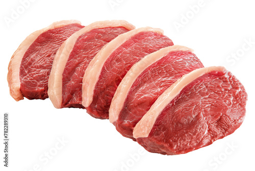 fatia de carne bovina crua isolado em fundo transparente - picanha bovina fatiada photo