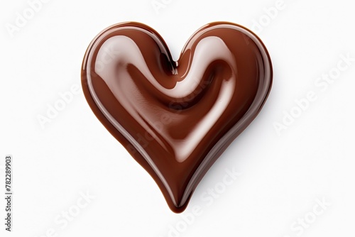 Chocolate Smear Isolated, Melted Chocolate Texture on White Background, Chocolate Sauce Pattern