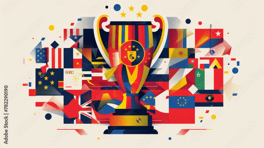 European Football Championship Trophy Art. Banner, Wallpaper