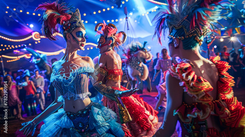 Vibrant Carnival Celebration with Dancers in Festive Costumes